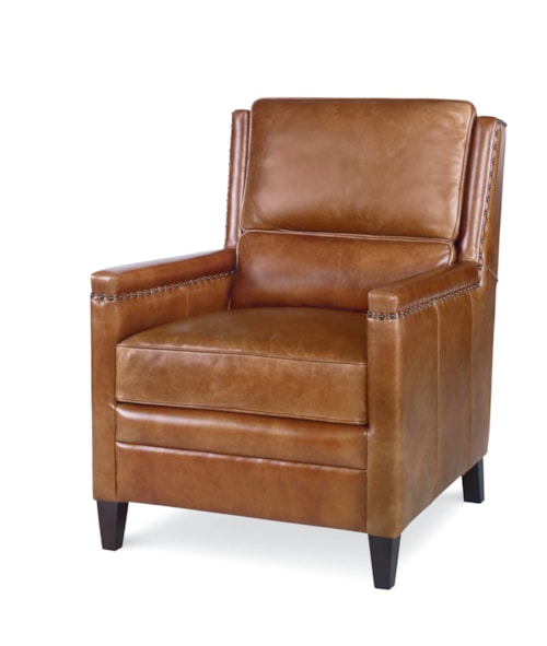 Bernard Transitional Leather Accent Chair with Tapered Legs