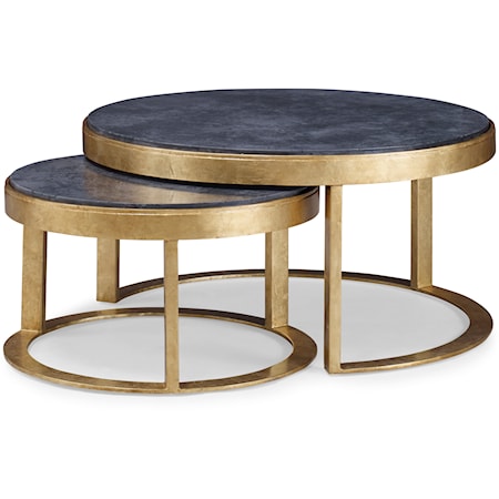Lunsford Contemporary Nesting Table with Scagolia Top