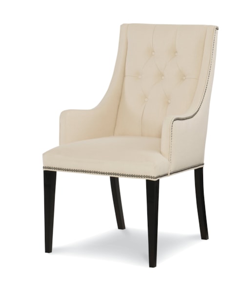 Claire Transitional Tufted Arm Dining Chair