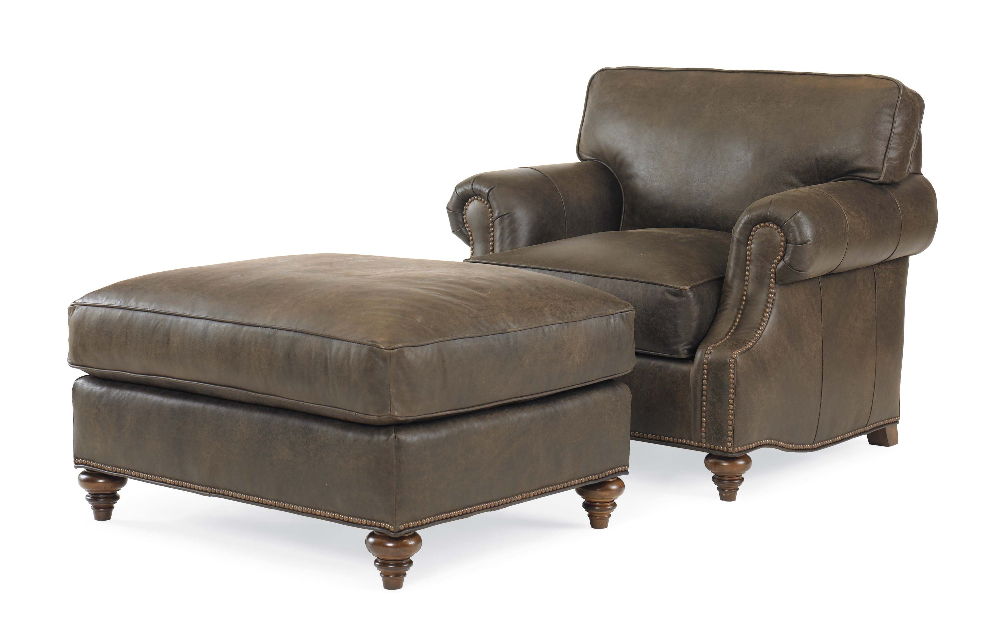 Century Leather Stone Leatherstone Ottoman