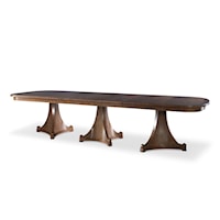 Transitional Dining Table with Pedestal Legs