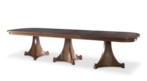 Transitional Rectangular Dining Table with Three Pedestals
