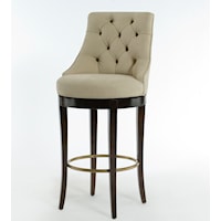 Linden Transitional Tufted Upholstered Swivel Bar Stool