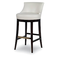 Myrcella Transitional Upholstered Swivel Barstool with Kick Plate