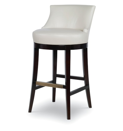 Myrcella Transitional Upholstered Swivel Barstool with Kick Plate