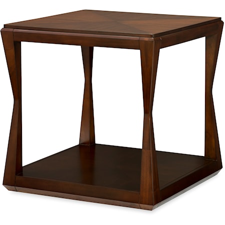 Transitional Decoeur Chairside Table with Open Shelf