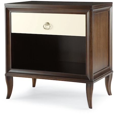 Transitional Single-Drawer Nightstand with Open Storage