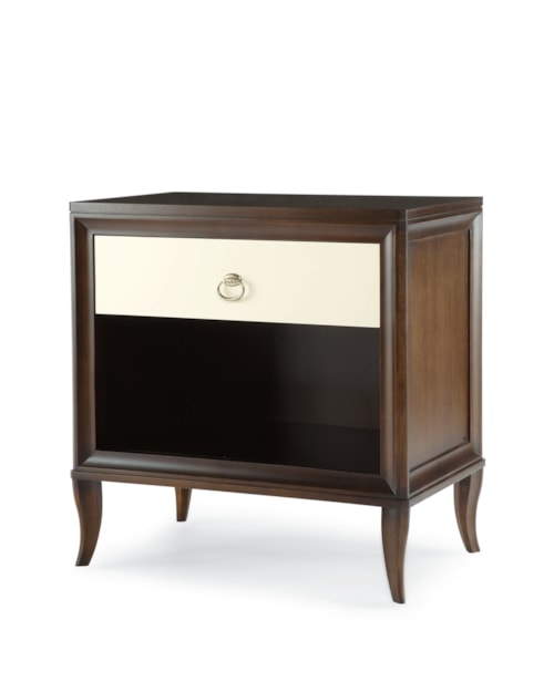 Transitional Single-Drawer Nightstand with Open Storage