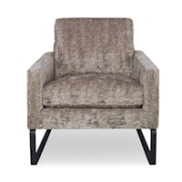 Dobie Contemporary Upholstered Accent Chair with Metal Base