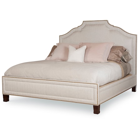 Fifth Avenue Upholstered King Bed with Scalloped Headboard