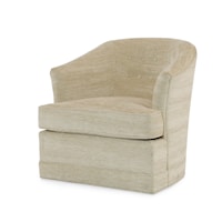 Contemporary Durian Swivel Glider with Barrel Back