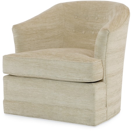 Contemporary Durian Swivel Glider with Barrel Back