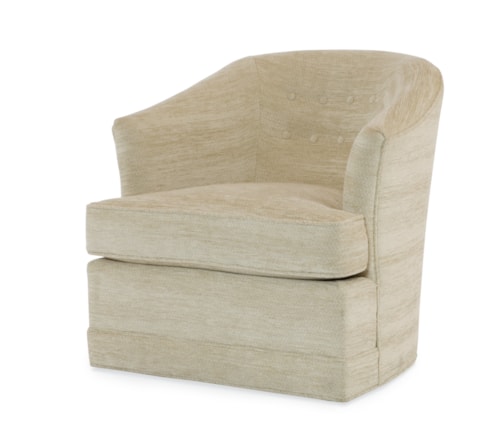Contemporary Durian Swivel Glider with Barrel Back