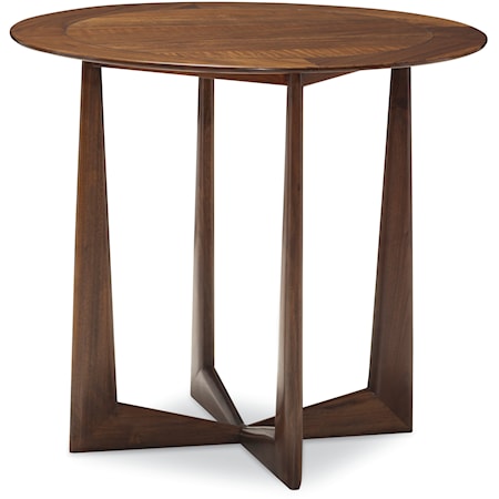 Loren Mid-Century Modern Walnut Lamp Table