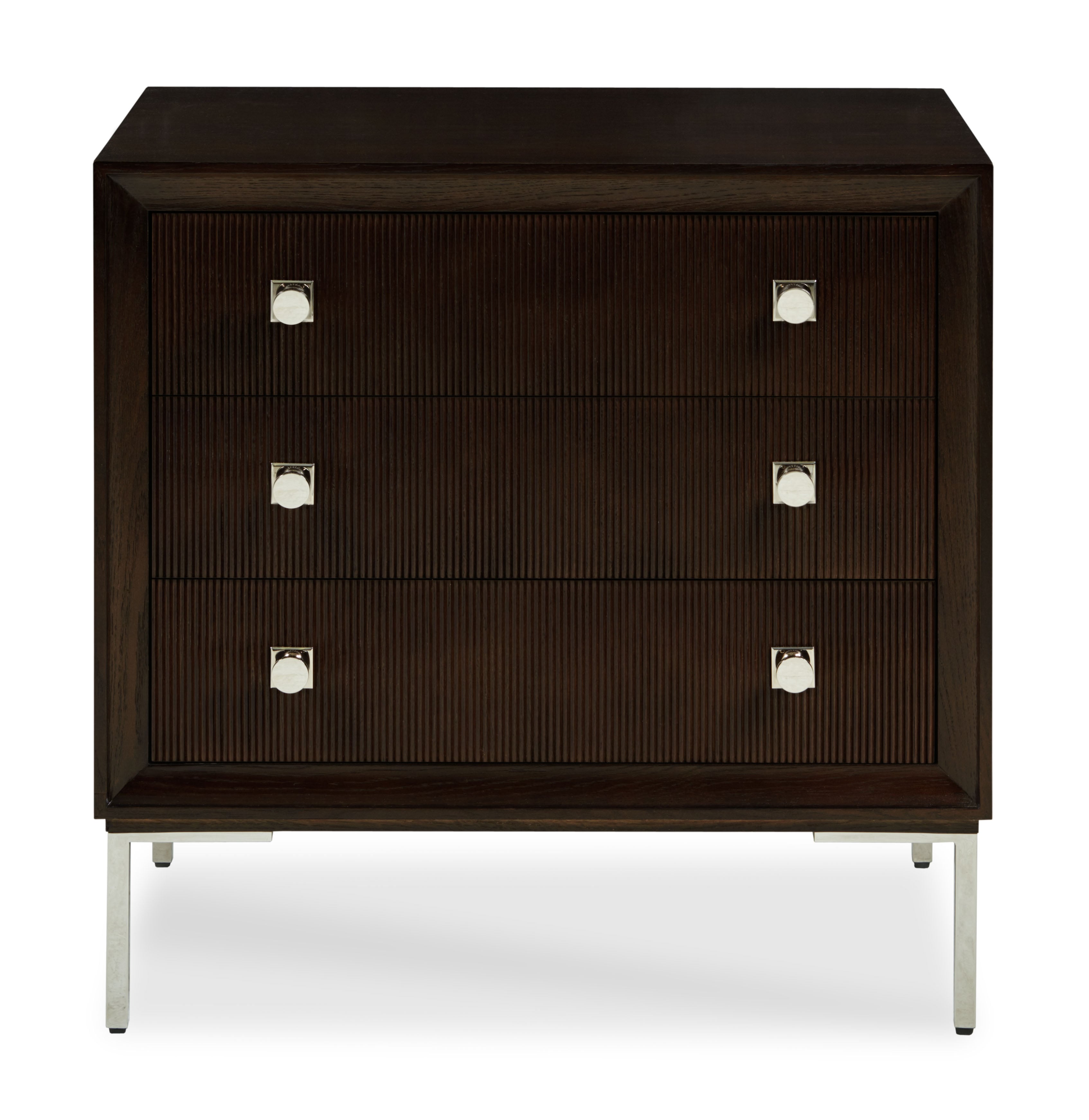 Details Three Drawer Nightstand
