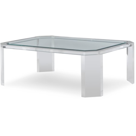 Thomas O'Brien Contemporary Coffee Table with Glass Top