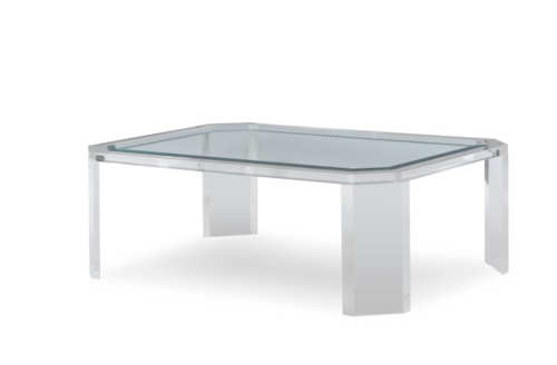 Thomas O'Brien Contemporary Coffee Table with Glass Top