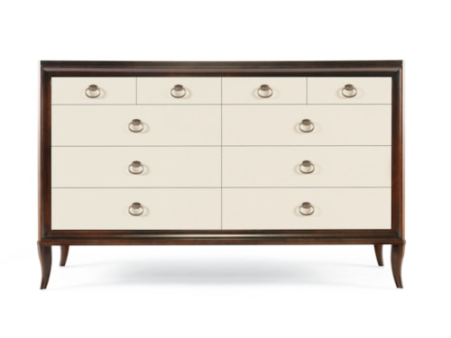 Transitional 8-Drawer Dresser with His and Hers Jewelry Trays