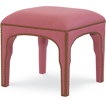 Transitional Accent Ottoman with Upholstered Legs