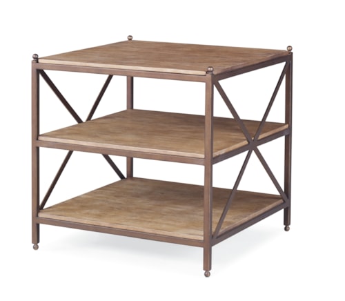 Transitional Chairside Table with Two Shelves