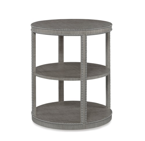Monterey Tier Table (W/Glass)-Frenchgrey