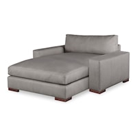 Great Room Contemporary Leather Wide Chaise