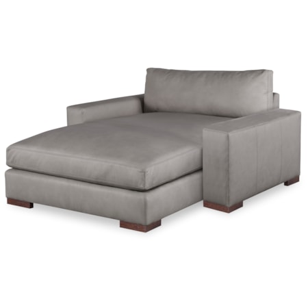 Leather Wide Chaise
