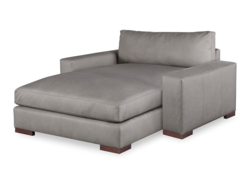 Great Room Contemporary Leather Wide Chaise