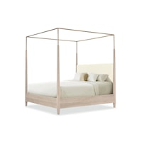 Contemporary Metal Canopy King Poster Bed - Sand