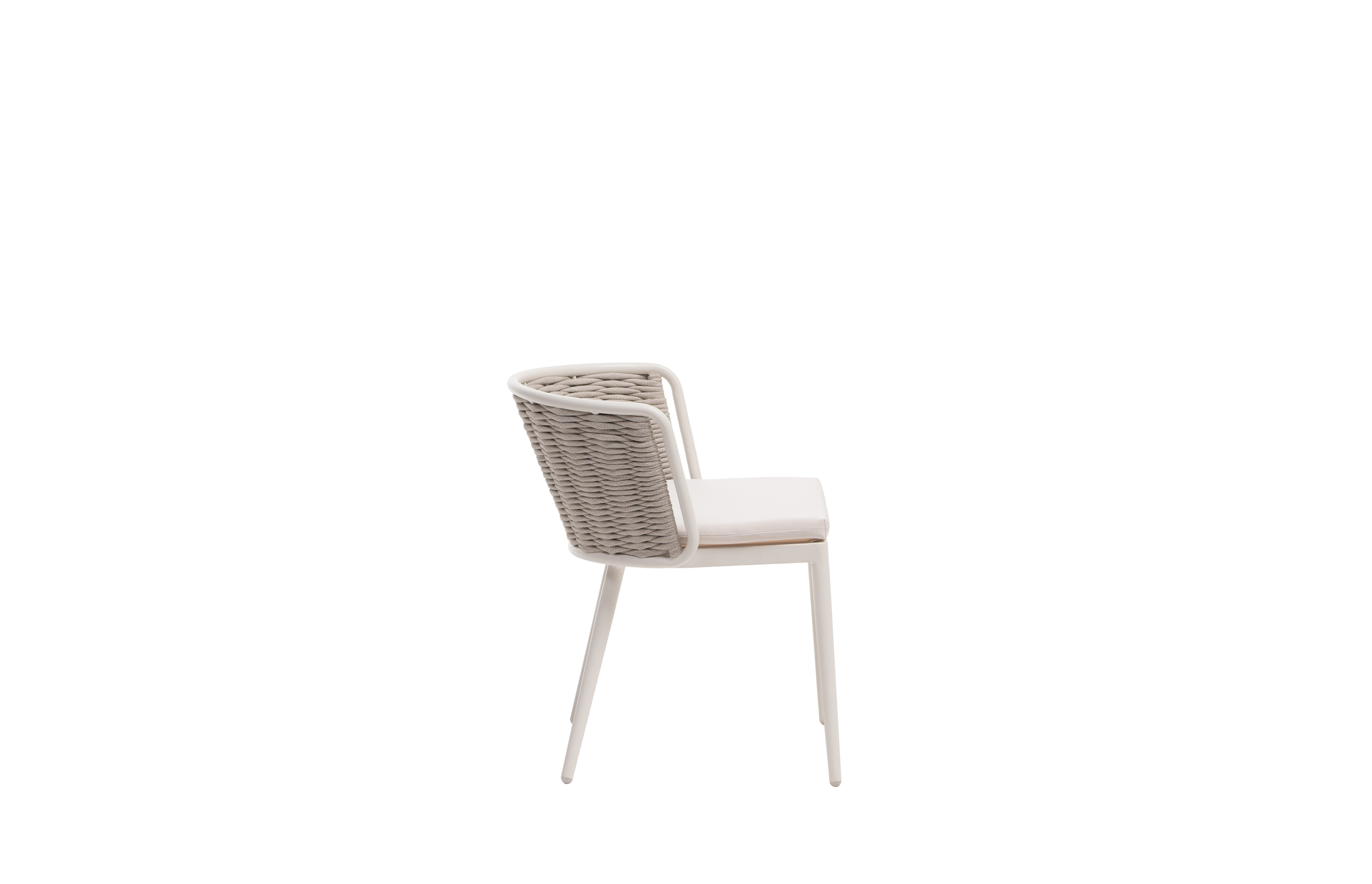 Ratana Diva Woven Strap Barrel-Back Dining Side Chair