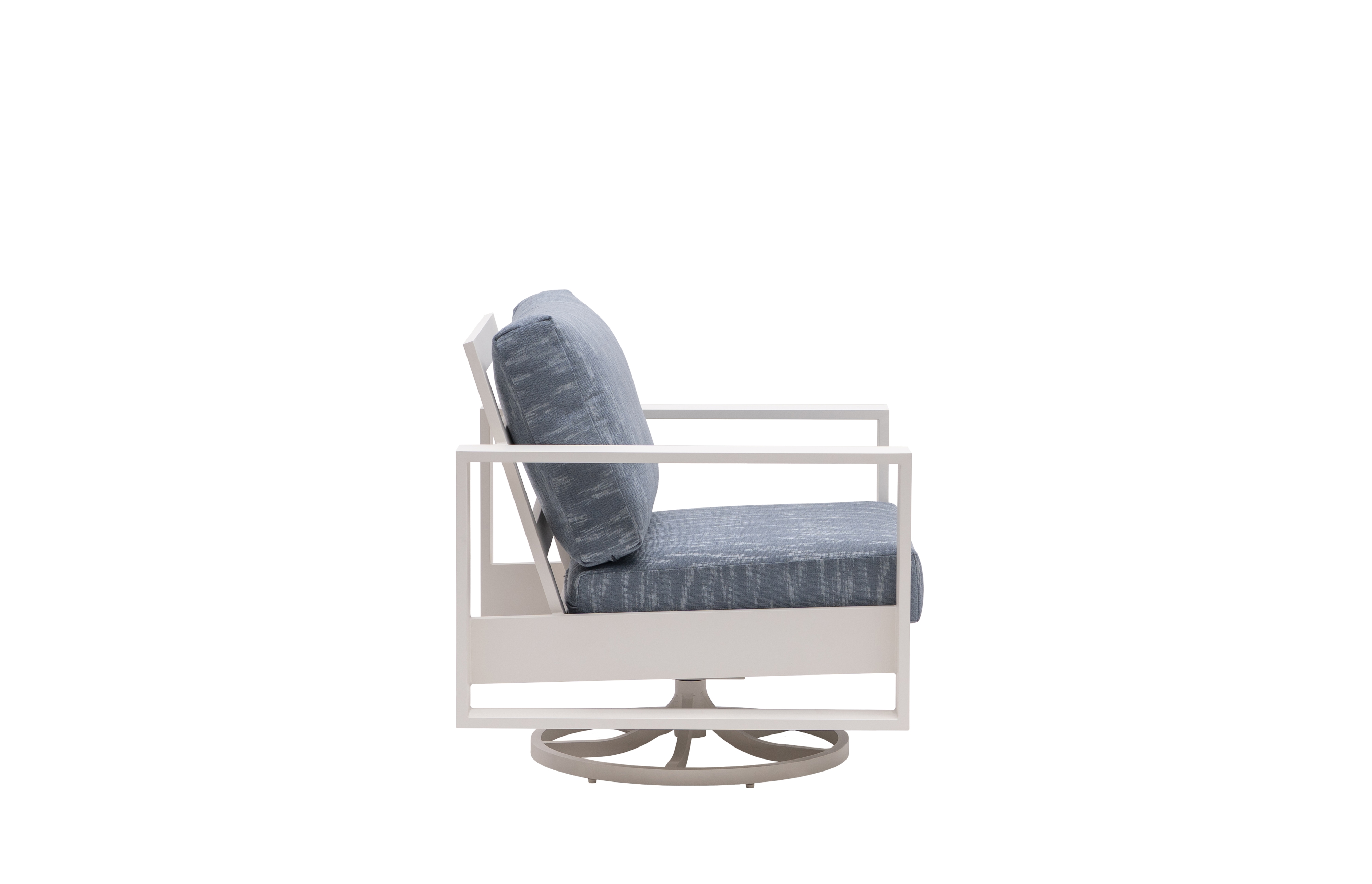 Modern Ladder-Back Swivel Club Chair