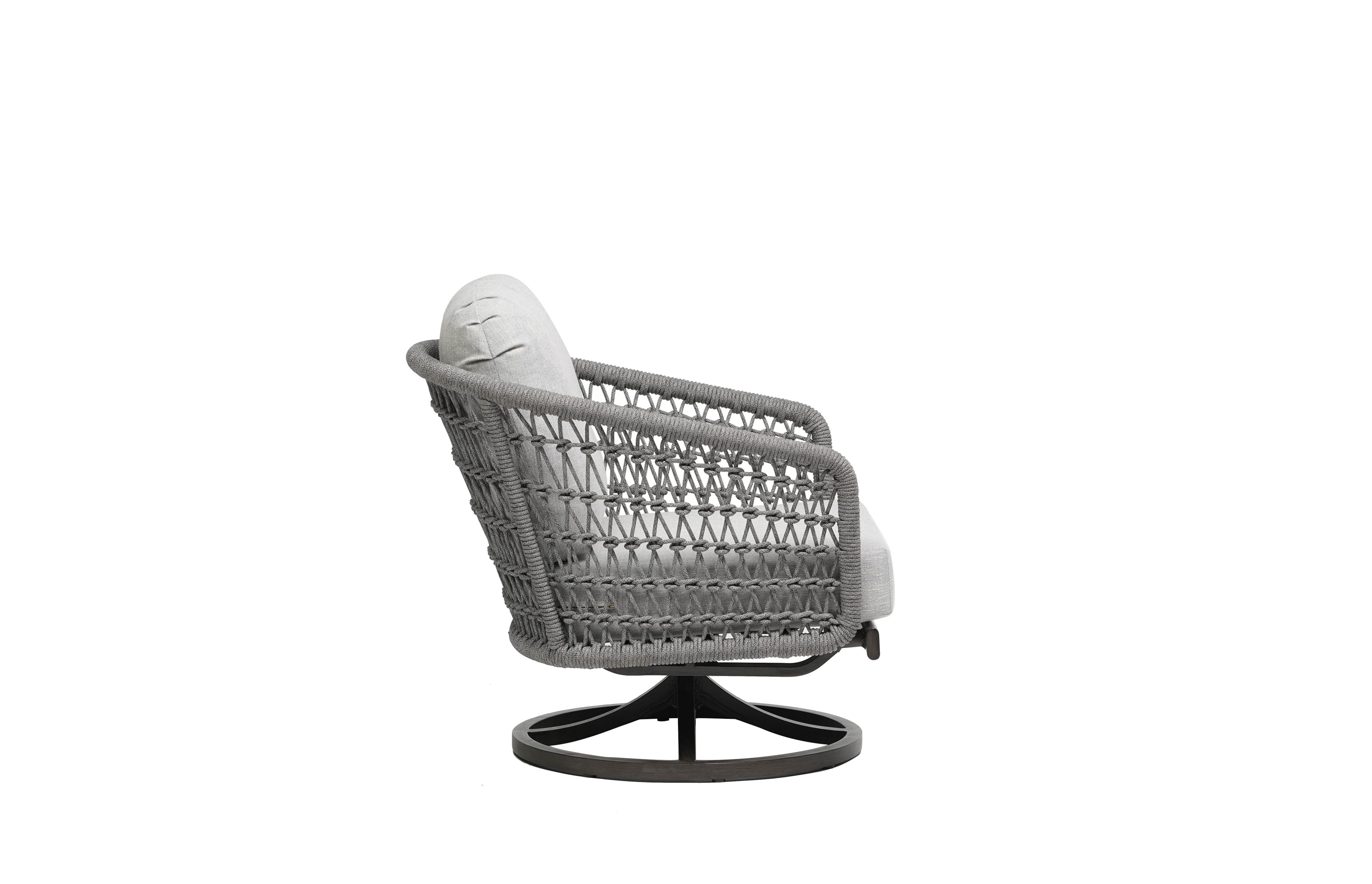 Ratana Poinciana Rope-Back Swivel Rocker