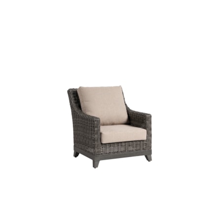 Woven Sloping-Arm Club Chair