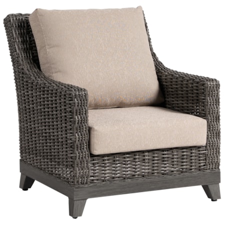 Woven Sloping-Arm Club Chair