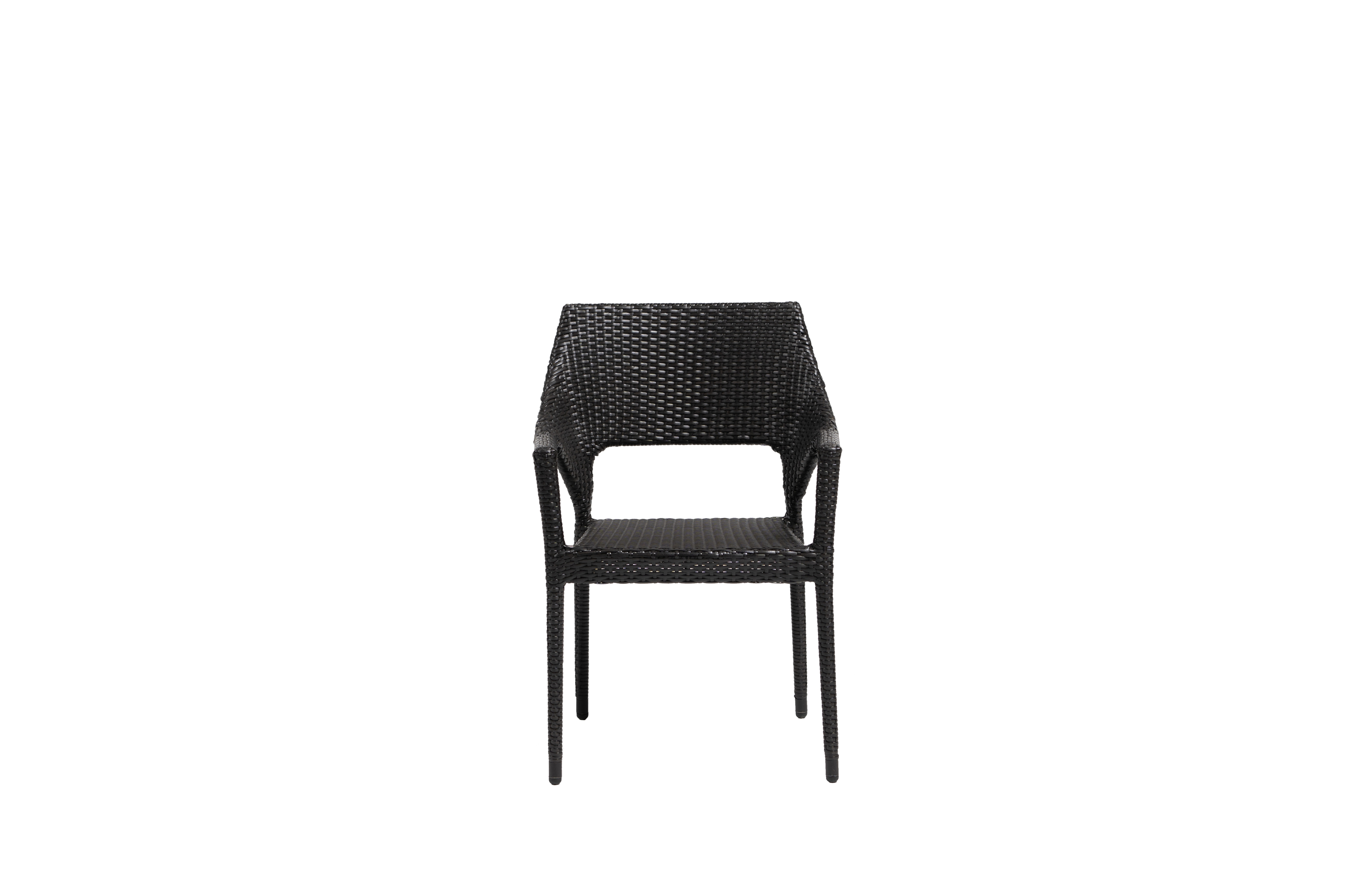 Stacking Woven Open-Arm Dining Chair
