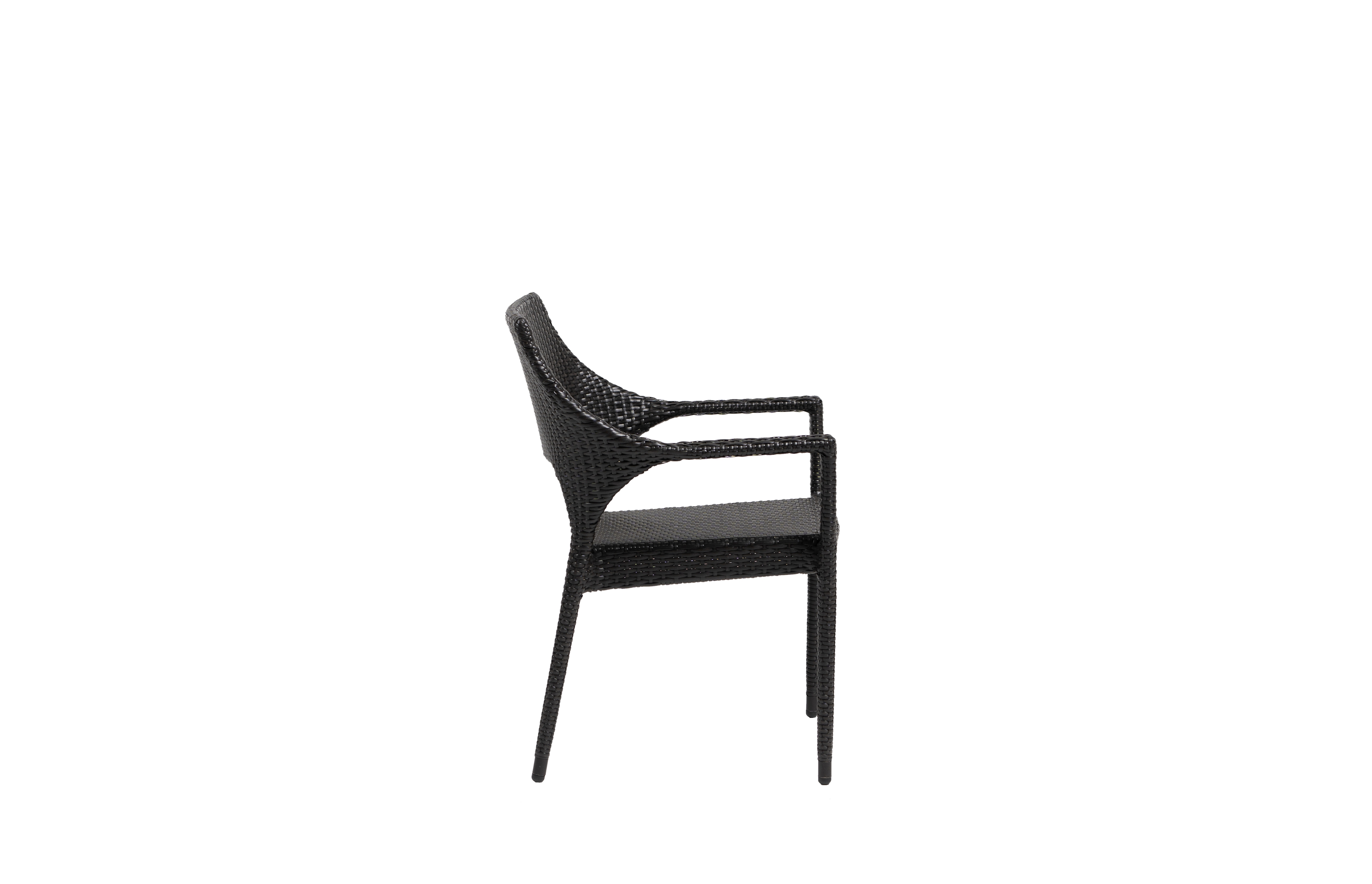 Stacking Woven Open-Arm Dining Chair