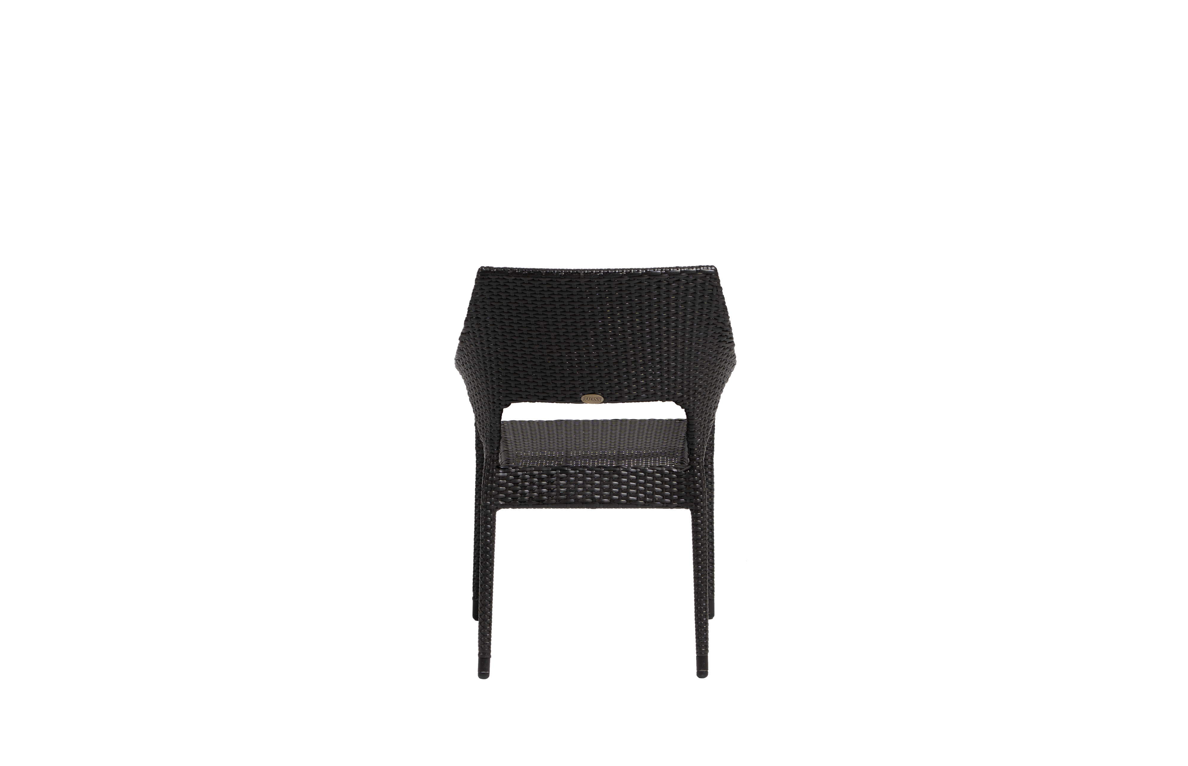 Stacking Woven Open-Arm Dining Chair