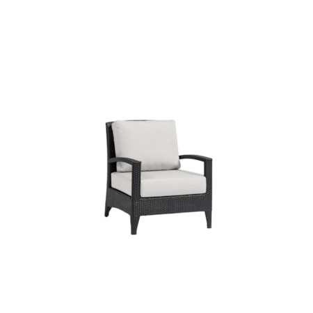 Woven Open-Arm Club Chair