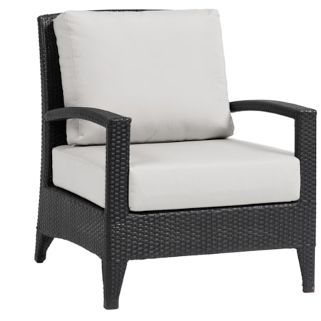 Woven Open-Arm Club Chair