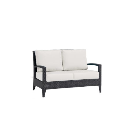Woven Open-Arm Loveseat