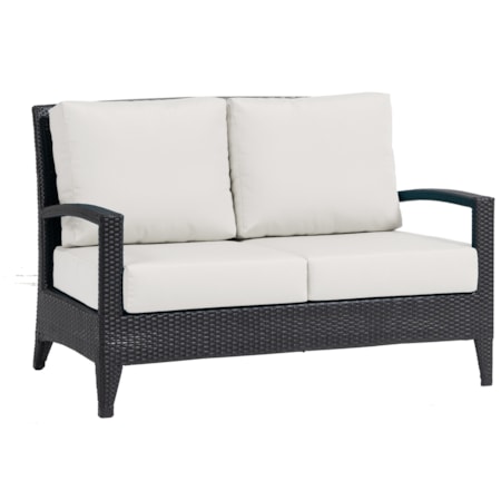 Woven Open-Arm Loveseat