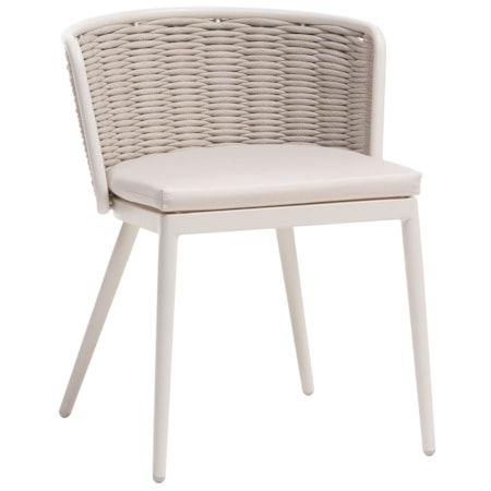 Woven Strap Barrel-Back Dining Side Chair