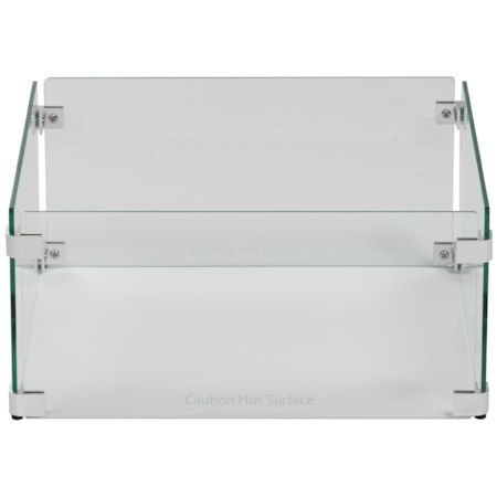 16.5" Sq. Glass Fire Pit Windshield
