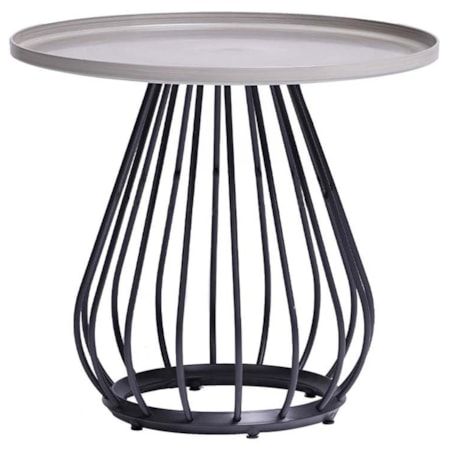 24" Round Aluminum End Table