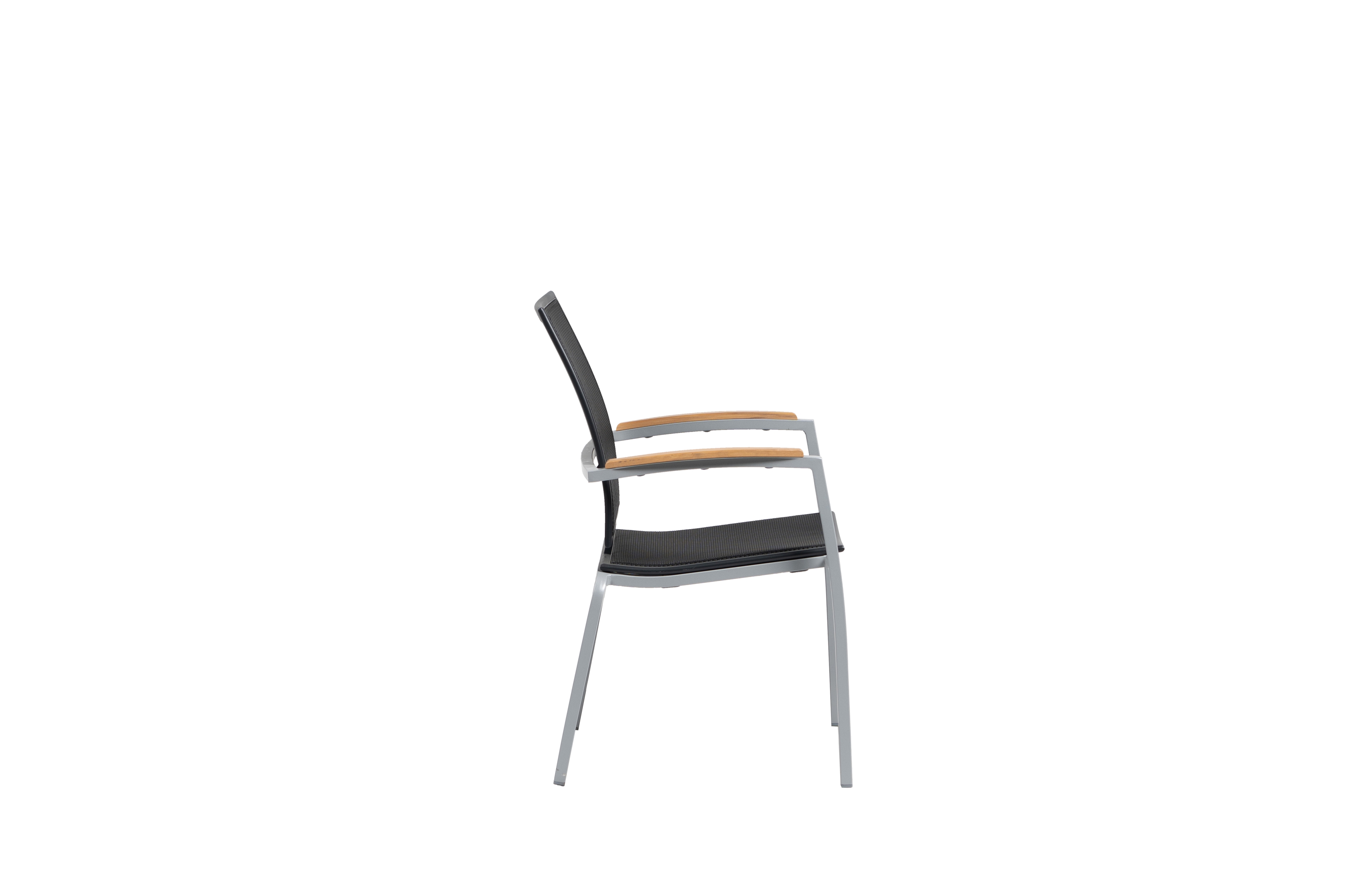 Sling Dining Chair w/Teak Panel Arms