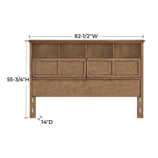 Whittier Wood McKenzie King Classic Bookcase Headboard
