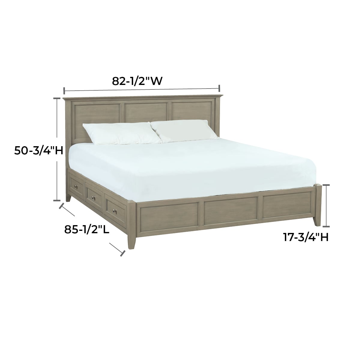 King Petite Storage Bed