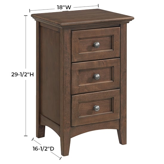 Whittier Wood McKenzie 3-Drawer Nightstand