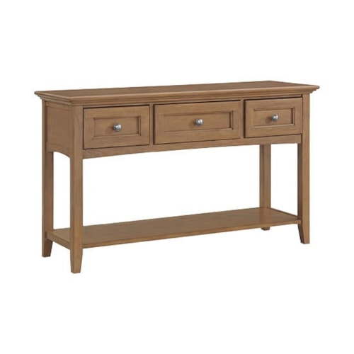 Transitional 3-Drawer Sofa Table with Bottom Shelf