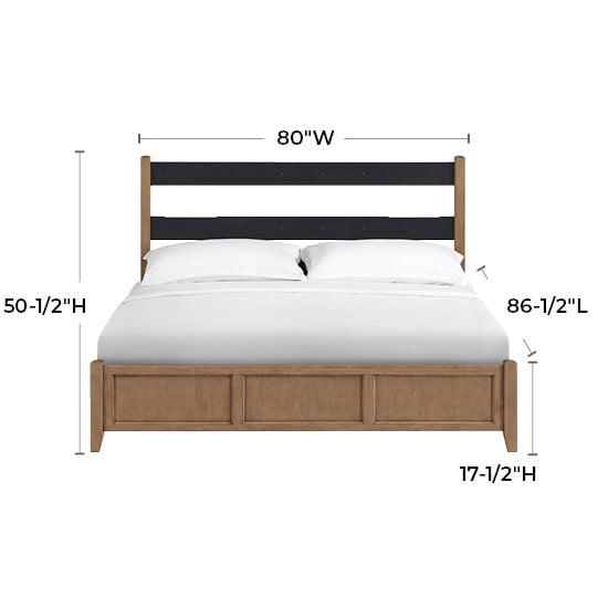 Whittier Wood McKenzie Glazed Cherry Customizable King Upholstered Panel Bed
